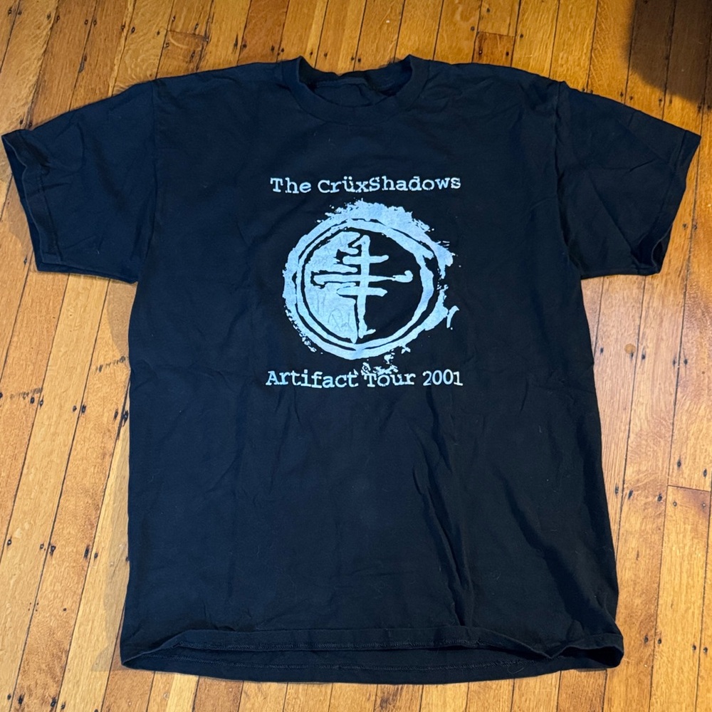 Vintage Black Crüxshadows Artifact 2001 Tour T-Shirt - Large/XLarge